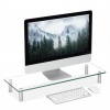 Afbeelding van Glazen tv-verhoger - Monitorstandaard - Verstelbare laptopstandaard 9-11 cm - 70x24 cm transparant