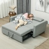Afbeelding van HOMCOM 2-zits Sofa Bed met Slaapfunctie en Verstelbare Rugleuning, Lichtgrijs