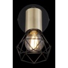 Afbeelding van Industrieel wandlamp van zwart metaal en messing met hout | 1 lichtpunt | E14