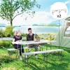 Afbeelding van Outsunny Witte Bierbank van Metaal en Kunststof