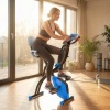 Afbeelding van HOMCOM Hometrainer van staal, ABS - 105L x 48B x 118H cm - Blauw en Zwart