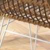 Afbeelding van HOMCOM Eetkamerstoelen van PE Rattan, Staal - 56L x 60B x 79H cm - Lichtbruin + Wit