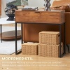 Afbeelding van HOMCOM Console Tafel - Spaanplaat, Staal - 80L x 30B x 76H cm - Natuurlijk Hout
