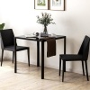 Afbeelding van HOMCOM Eettafel van staal met gehard glas 75x75x75 cm Zwart