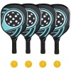 Afbeelding van SPORTNOW Set van 4 Pickleball Rackets van populierenhout met 4 ballen en tas, blauw en zwart