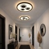 Afbeelding van Zwarte LED plafondlamp met achtergrondverlichting, 22W, 3000lm, 42,3 x 3,7 cm