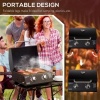 Afbeelding van Outsunny Gasgrill van koolstofstaal - 55L x 46,5B x 41H cm - Zwart