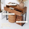 Afbeelding van HOMCOM Console Tafel - Spaanplaat, Staal - 80L x 30B x 76H cm - Natuurlijk Hout
