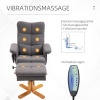 Afbeelding van HOMCOM massagestoel met ottoman - relaxstoel donkergrijs 80 x 86 x 99 cm