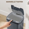 Afbeelding van Homcom Sensor Prullenbak - Kunststof - 27,6L - Grijs
