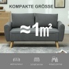Afbeelding van HOMCOM 2-zitsbank van polyester en schuim - 145L x 75B x 78H cm - Donkergrijs