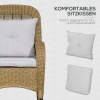 Afbeelding van Outsunny Rieten Schommelstoel Staal, PE-rattan, polyester 69L x 92B x 100H cm Geel + Lichtgrijs