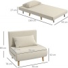 Afbeelding van HOMCOM eenpersoons slaapbank - 95x190x27,5 cm - grijs