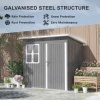 Afbeelding van Outsunny Tuinhuis van staal 211L x 133B x 190H cm - Donkergrijs