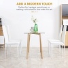 Afbeelding van HOMCOM Eetkamerstoel Kunstleer, Staal - 41L x 50B x 97H cm - Wit