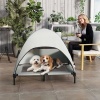 Afbeelding van PawHut-Hundeliege van polyester en staal - 106L x 76B x 99H cm - Lichtgrijs