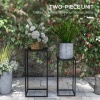 Afbeelding van Outsunny plantenstandaard - staal - 31x31x65 cm - zwart
