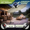 Afbeelding van Tillvex Aluminium Zweefparasol met LED Solar Ø 300 cm + Hoes en Windbescherming