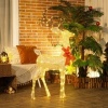 Afbeelding van Outsunny Verlichte Kerstdecoratie van Staal en Polyester, 66x25x135 cm, Goud