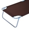 Afbeelding van Outsunny opvouwbare ligstoel met zonnedak (bruin) voor tuin en strand