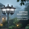Afbeelding van Outsunny solar tuinlantaarn met 3 lampen, LED 120 lumen, IP44, RVS zwart, 51,5 x 47 x 182,5 cm