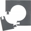 Afbeelding van Dartbord omhulsel R6 - 4-delig - 45 cm - muurbescherming - Ø 71x71x3 cm - grijs