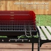 Afbeelding van Outsunny Houtskoolgrill van metaal, 103L x 47B x 95H cm, rood, met pijnboomhout