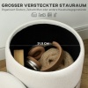 Afbeelding van HOMCOM Zithocker van polyester Ø36 x 44H cm - Crème wit