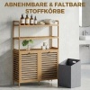 Afbeelding van HOMCOM Bamboe Badkamerrek met non-woven stof - 80L x 30B x 118H cm - Eiken