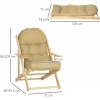 Afbeelding van HOMCOM Relaxstoel van Buchenhout, Schuim - 71L x 89B x 96H cm - Bruin