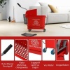 Afbeelding van Homcom Mopemmer met wringer - Kunststof - 60L x 27B x 70,5H cm - Rood