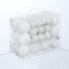Afbeelding van Set van 50 onbreekbare kerstballen - plastic - wit - ∅ 3, 4 & 6 cm