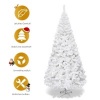 Afbeelding van COSTWAY 240 cm Kunstkerstboom - Witte Dennen met Metalen Standaard, Opvouwbaar voor Kerstdecoratie