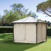 Afbeelding van Outsunny Universele zijwandset met panelen, haken en C-ringen voor pergola's, beige
