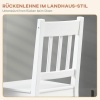 Afbeelding van HOMCOM Set van 2 Eetkamerstoelen, Witte Keukenstoelen van Grenenhout, 41 x 46,5 x 85,5 cm