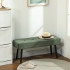 Afbeelding van HOMCOM Voetenbank van Polyester en Staal - Groen 100x36x45 cm