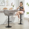 Afbeelding van HOMCOM Barkruk 50,5x50x107cm Fluwelen Grijs (100% polyester)