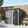 Afbeelding van Outsunny Tuinhuis van staal 211L x 133B x 190H cm - Donkergrijs