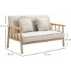 Afbeelding van HOMCOM 2-zits Sofa - Polyester, Gummihout - 123L x 69B x 74H cm - Beige