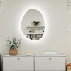 Afbeelding van HOMCOM Verlichte Badkamerspiegel 70 x 50 cm, Dimbaar met 3 Lichtkleuren en Touch-schakelaar