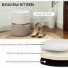Afbeelding van HOMCOM Zithocker van polyester Ø36 x 44H cm - Crème wit
