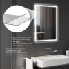 Afbeelding van HOMCOM badkamerspiegel - glas en kunststof - 80L x 60B x 4H cm - zilver