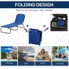 Afbeelding van Outsunny Verstelbare Loungestoel voor Buiten met Zonnescherm - Blauw