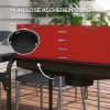Afbeelding van Outsunny Houtskoolgrill van metaal, 103L x 47B x 95H cm, rood, met pijnboomhout