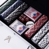 Afbeelding van HOMCOM pokerkoffer met 300 chips, 2 kaartspellen, 5 dobbelstenen en aluminium koffer