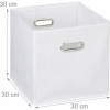 Afbeelding van Set van 4 opvouwbare kastmanden - 30x30x30 cm - wit met 2 handgrepen - voor speelgoed