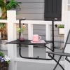 Afbeelding van Outsunny Balkonreling Tafel Metaal 60x60x57-72 cm Zwart