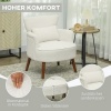 Afbeelding van HOMCOM Fauteuil met rugleuning en afgeronde armleuningen, crèmewit, voor woonkamer en slaapkamer