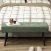 Afbeelding van HOMCOM Voetenbank van Polyester en Staal - Groen 100x36x45 cm