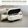 Afbeelding van HOMCOM Opslag Ottoman van Polyester en Metaal, 108x44x43,5 cm, Roomwit